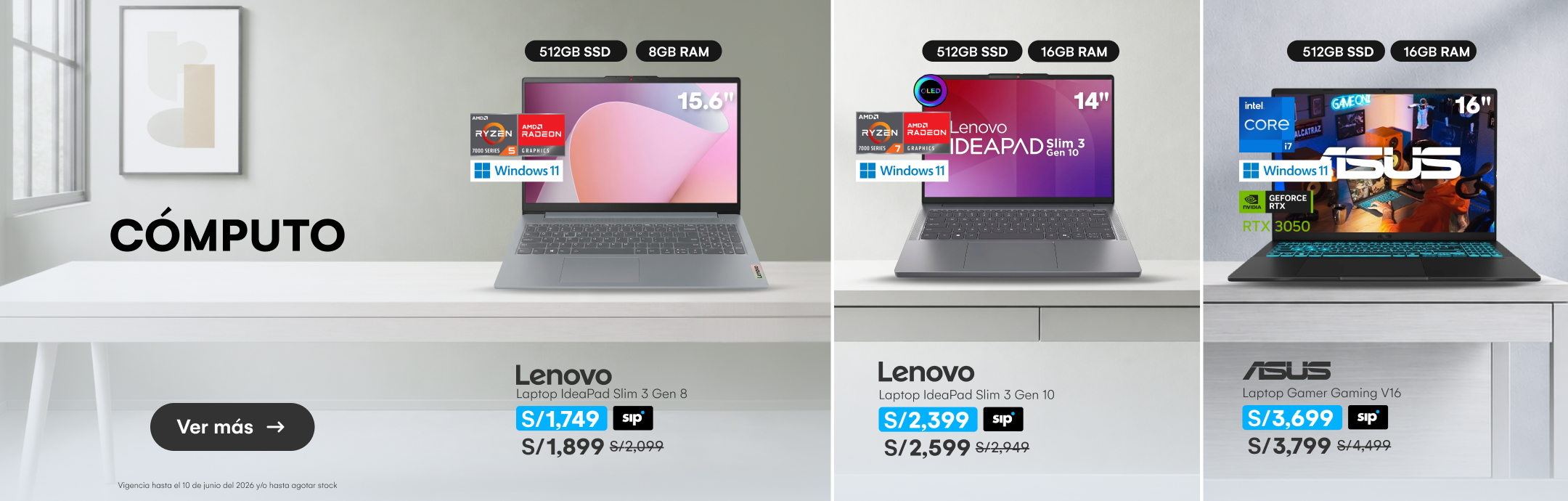 HOME-TECNOLOGIA-COMPUTACION-Laptop Lenovo IdeaPad Slim 3 AMD Ryzen 5 512 GB SSD 8GB RAM 15.6 Arctic Grey-LENOVO-5-20260608-1652-REGULAR