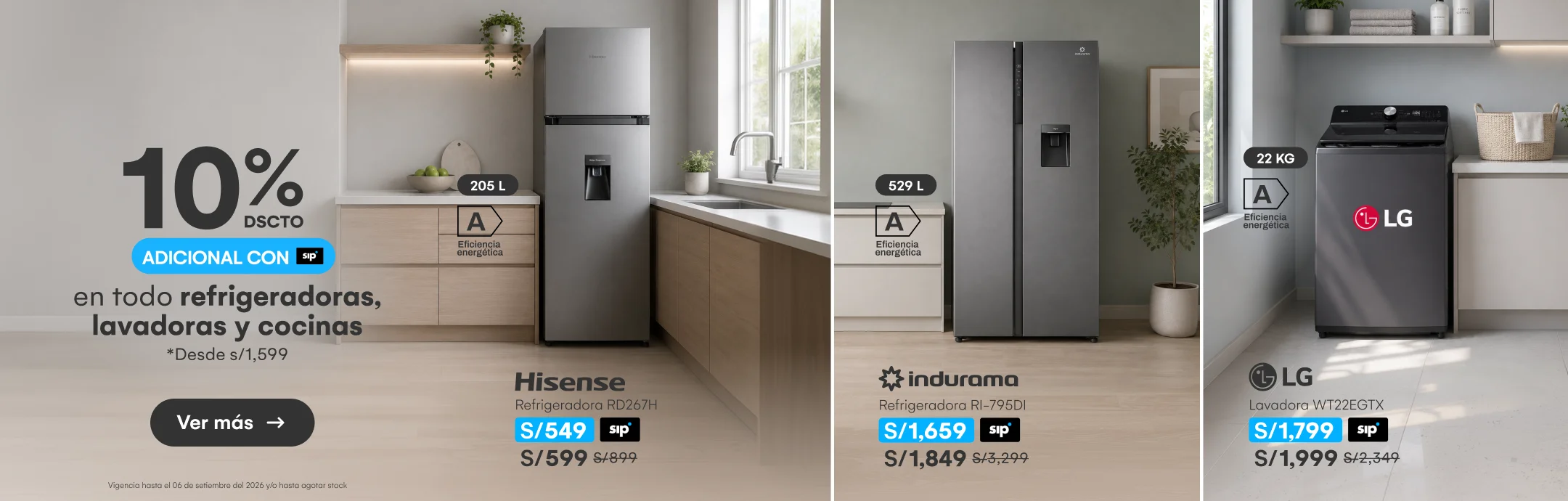 HOME-ELECTRO-LINEA BLANCA-10% de dscto adicional en ref,lavas y cocinas desde 1599 soles exclusivo SIP-8-20260831-1142-REGULAR