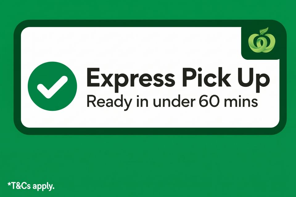 Express pickup. Ready in under 60mins.