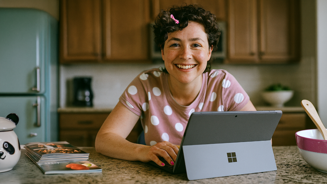 A happy person using Smart Mode to generate recipe ideas