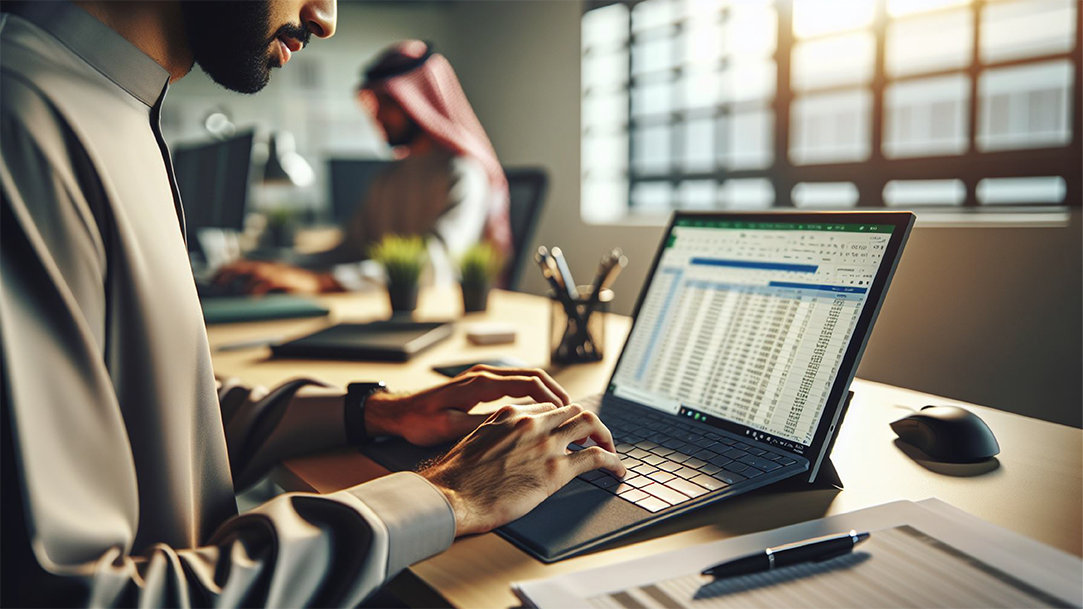 A worker uses Copilot for Excel automation in his spreadsheet