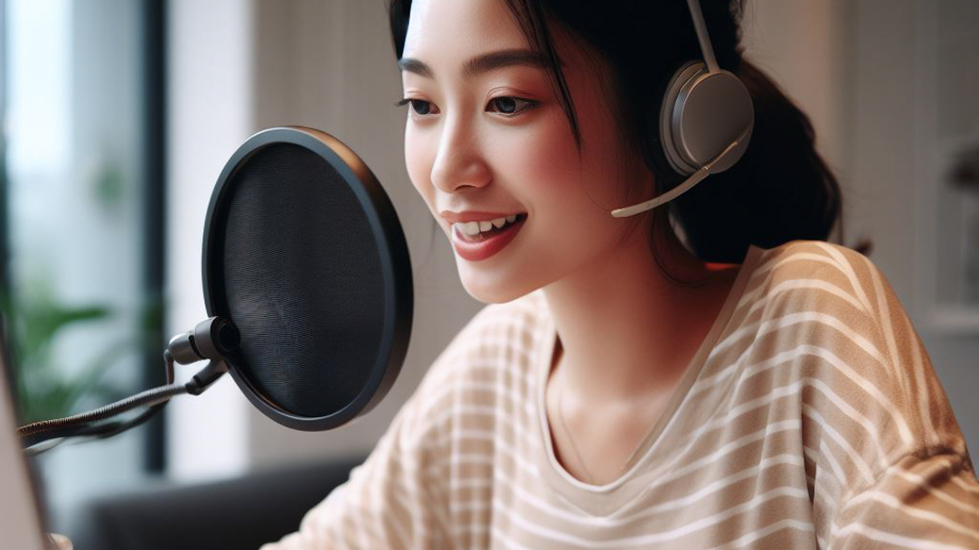 Woman chatting with a computer
