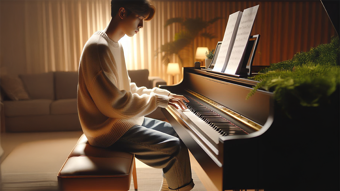 A person playing the piano