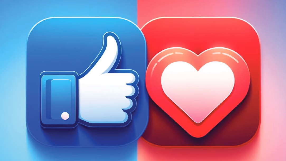 Thumbs-up and heart icons on a gradient background