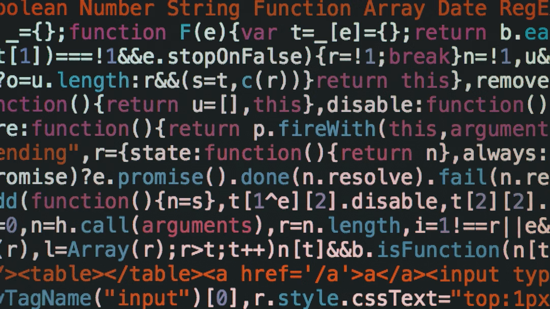 Close-up of colorful code