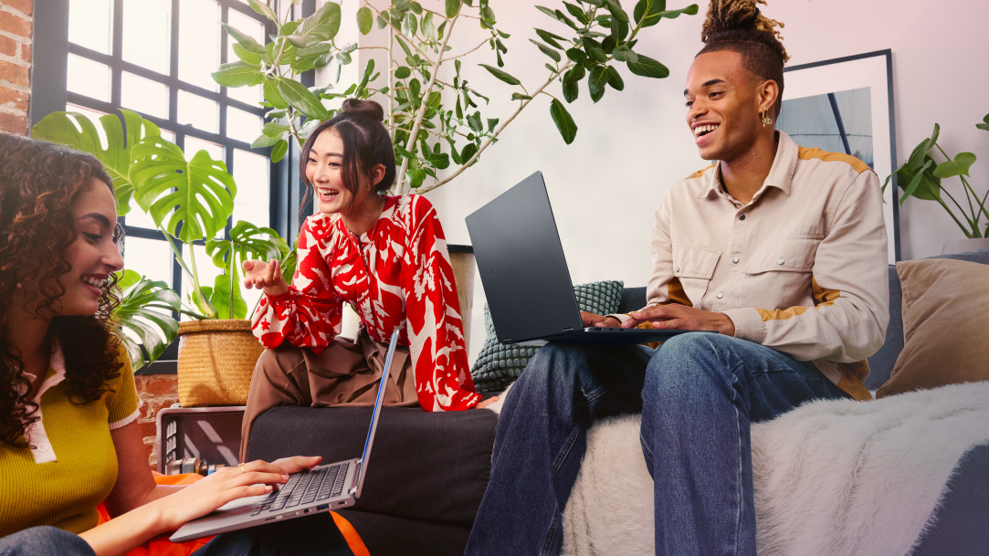 Friends looking up plans and comparing them for their needs