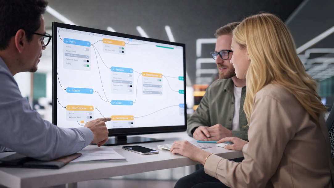 A group of AI developers are busy training an AI model