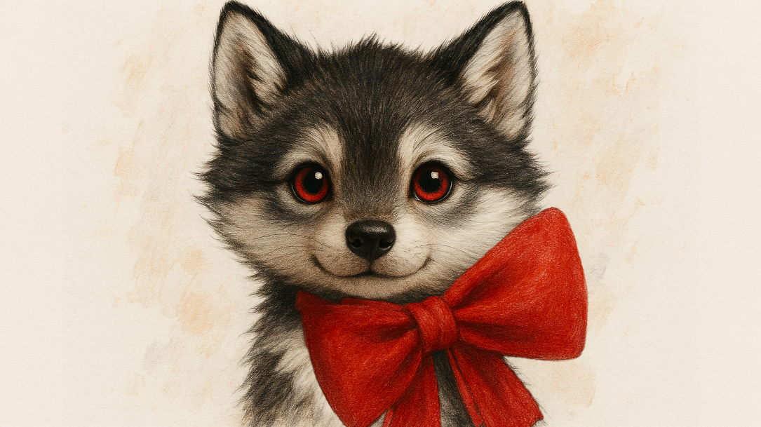 A digital illustration of a wolf