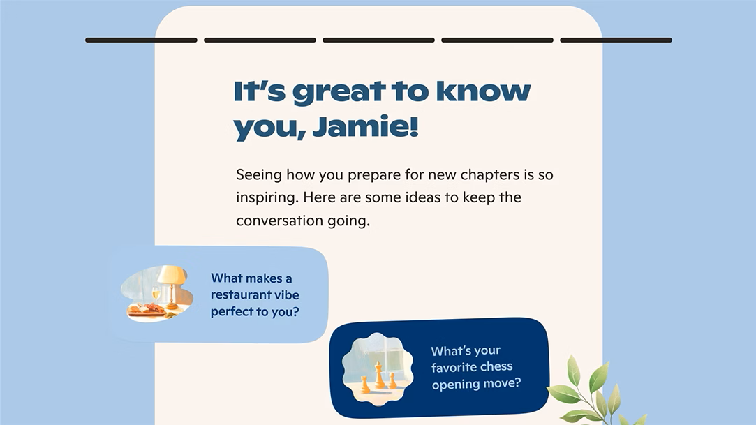 Copilot Memory screen showing text and images surrounding text that says Jamie
