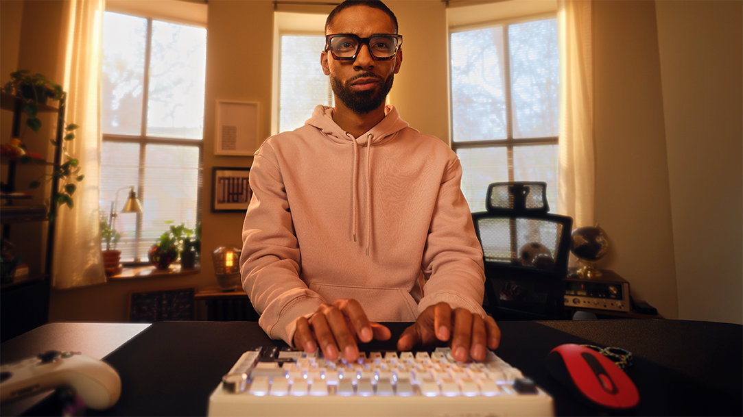 A person typing AI process automation commands to streamline his task list