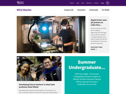 Screenshot of WCU Blog Stories