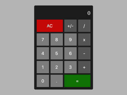 screenshot of custom calculator