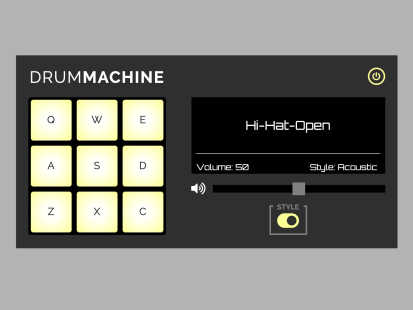screenshot of drum machine app