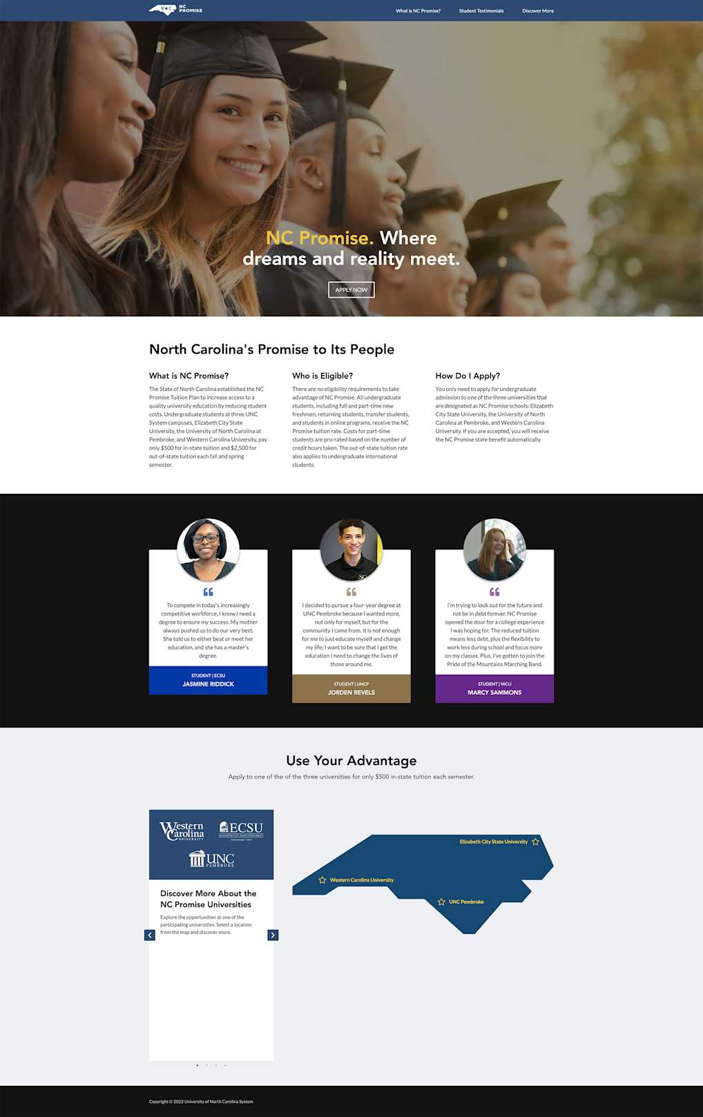 screenshot of ncpromise.com