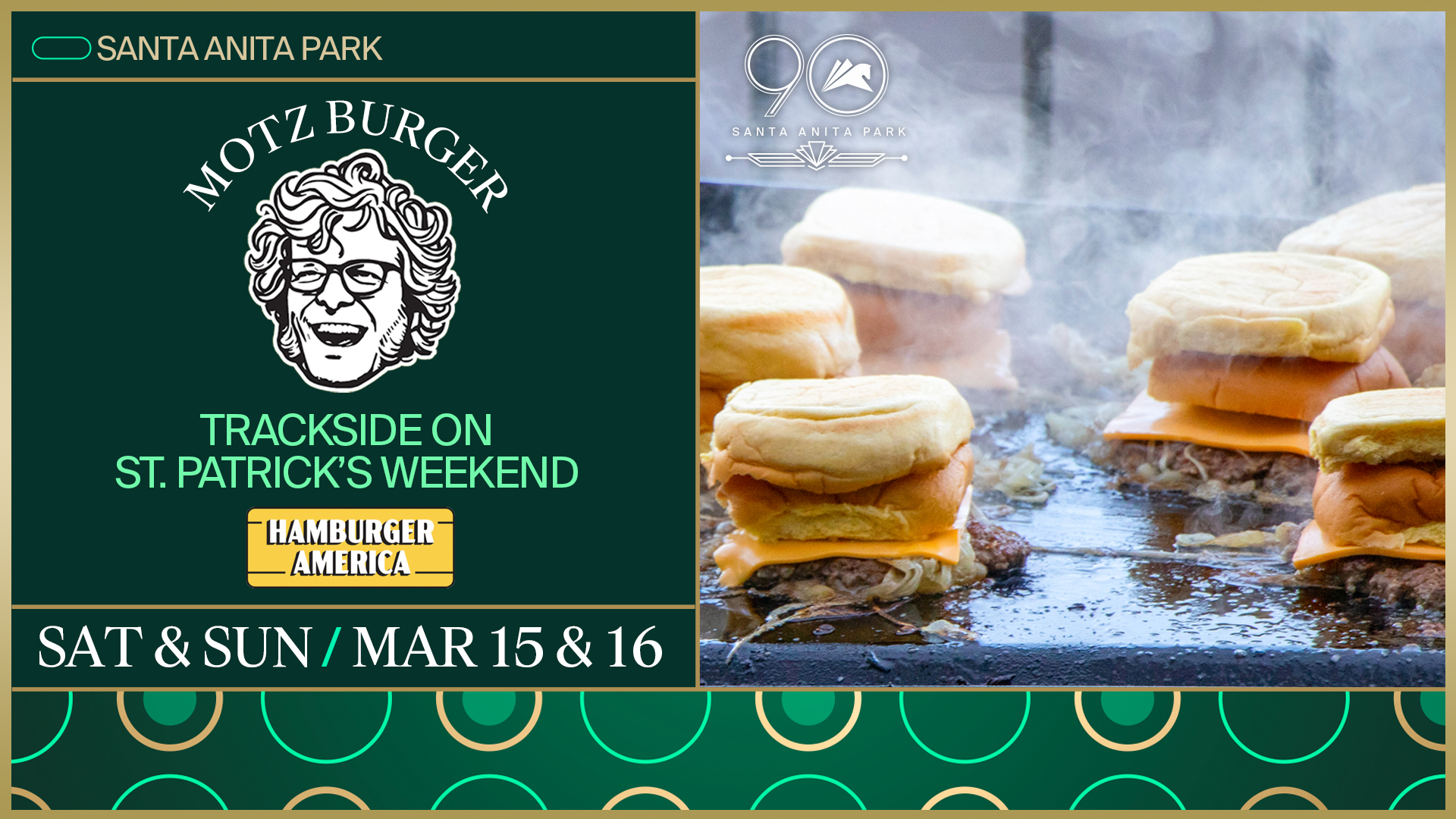 Motz Burger Trackside on St. Patrick's Weekend | Arcadia
