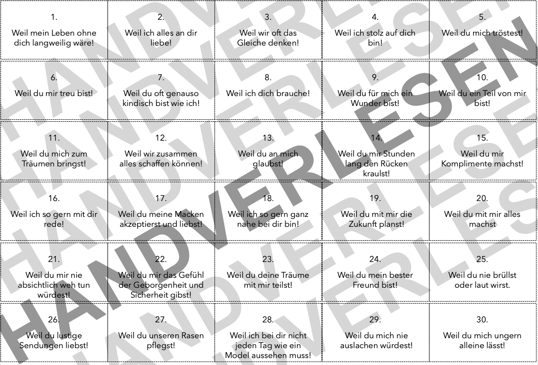 100 Gründe warum ich dich liebe Anleitung 6 Tipps 🤩 Handverlesen