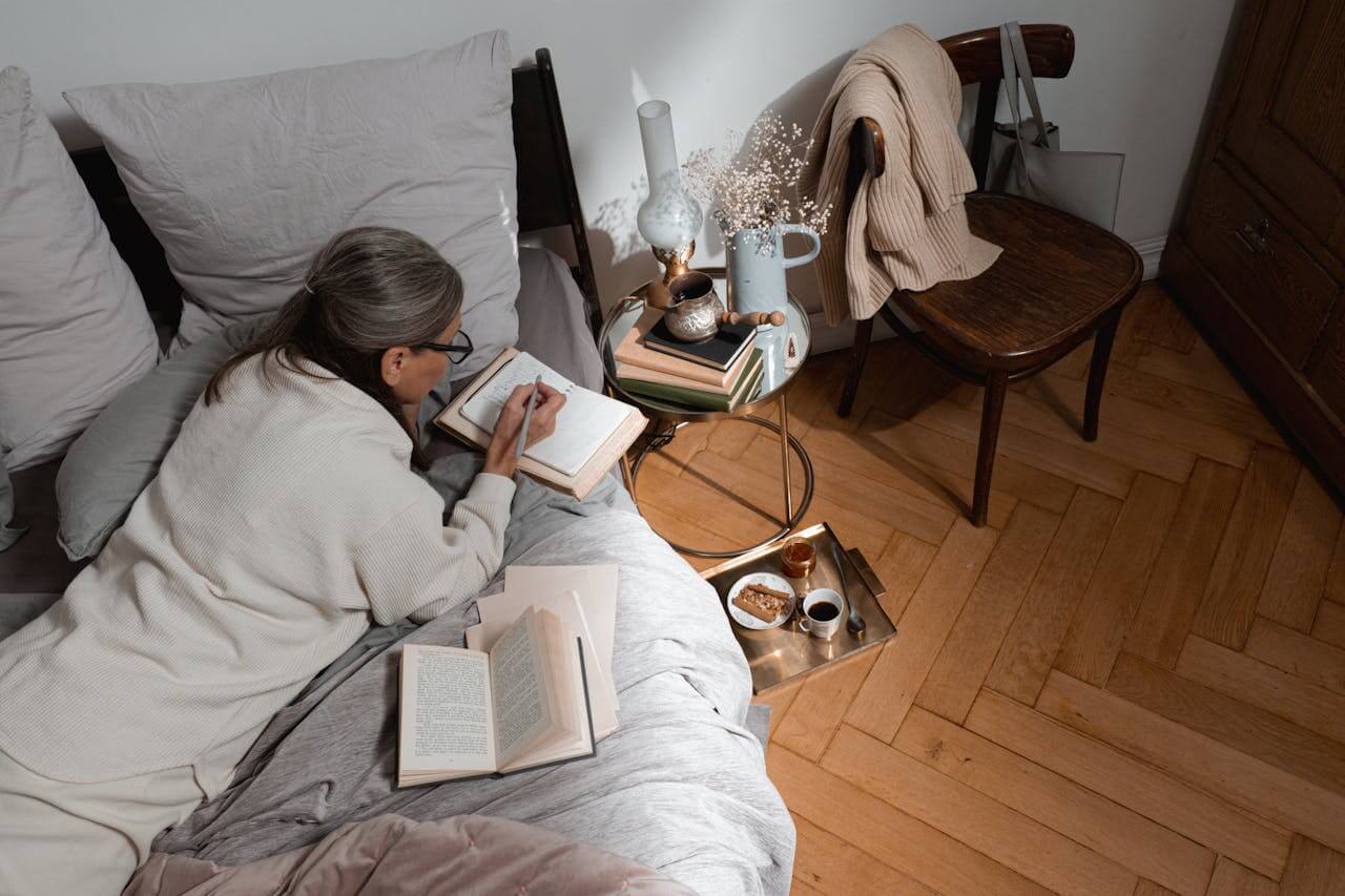 person-reading-as-part-of-her-sleep-hygiene