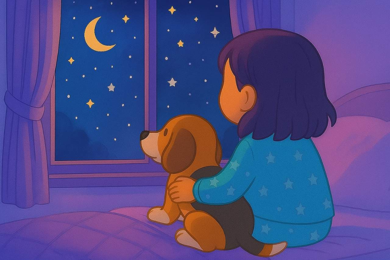 little-girl-and-her-puppy-having-a-hard-time-falling-asleep