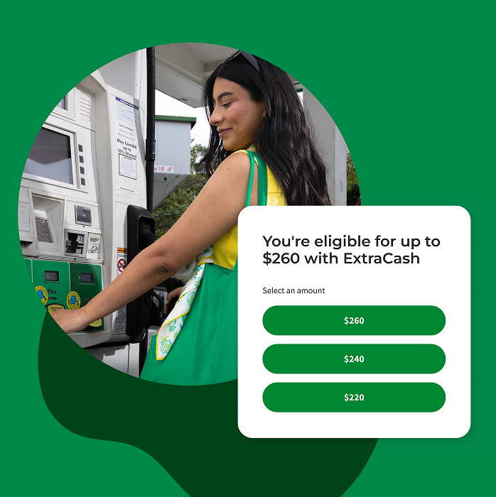 Person smiling and approved for $500 extra cash