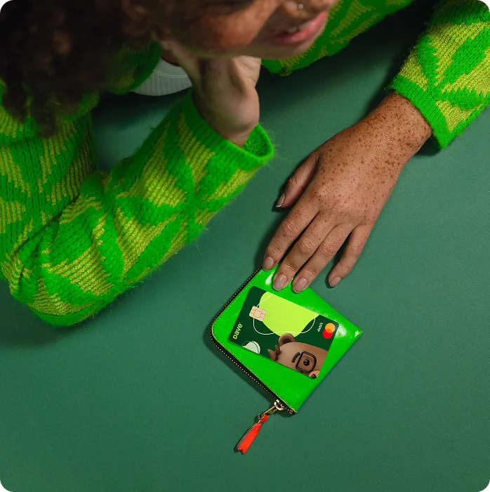 Person with Dave Card