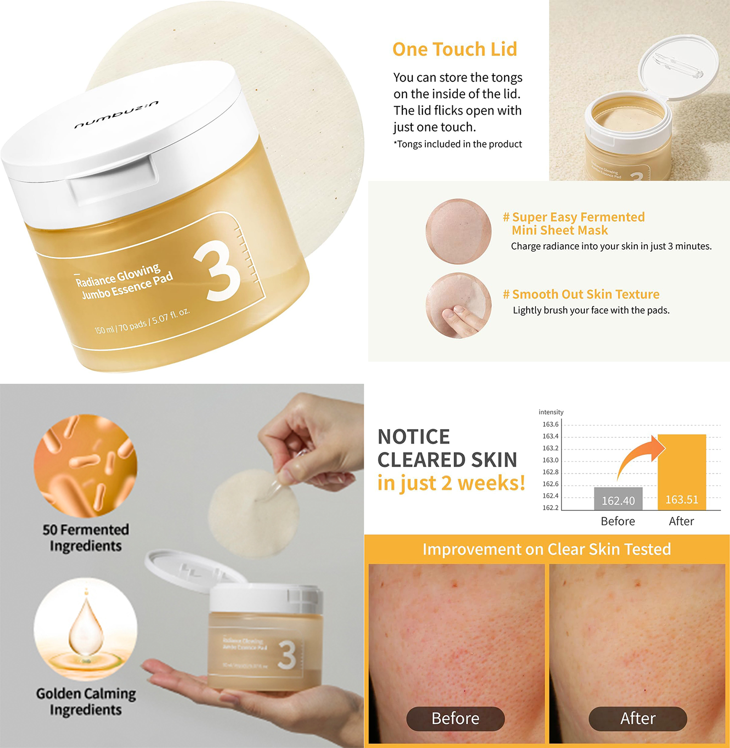 Numbuzin No.3 Radiance Glowing Jumbo Essence Pad