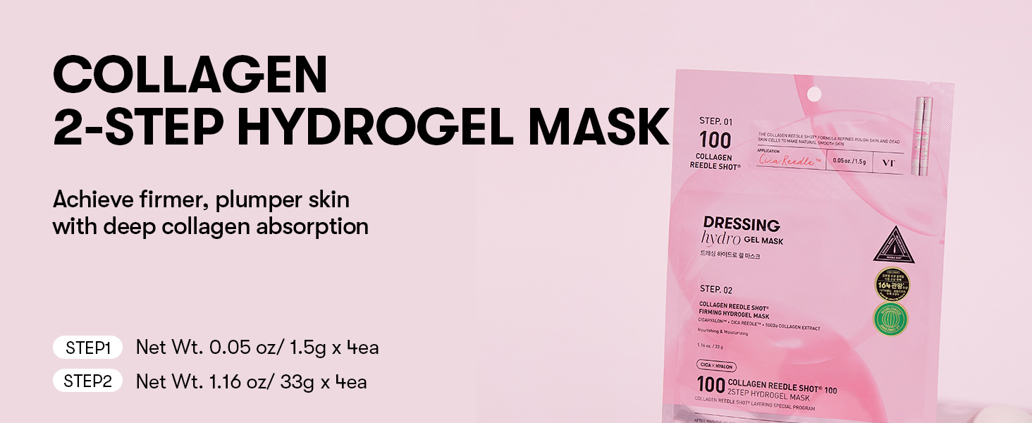 VT COSMETICS Collagen Reedle Shot 100 2-Step Hydrogel Mask