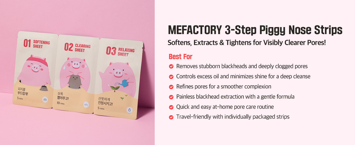 Mefactory 3-Step Blackhead Remover Nose Strips