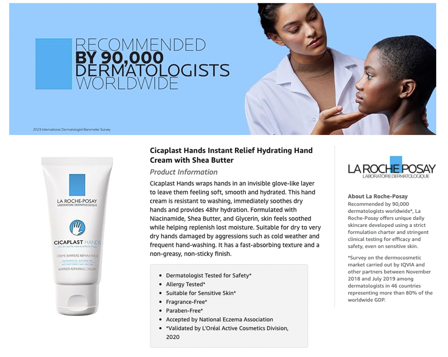 The Wash-Resistant Shield: La Roche-Posay Cicaplast Hand Cream