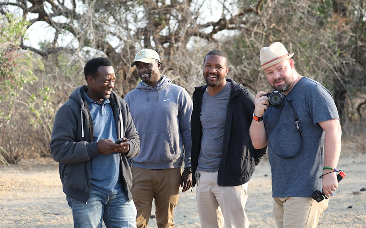 Thomson staffer Andrew with Thomson Safaris guides in Tanzania