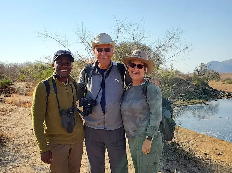 guests with guide on walking safari