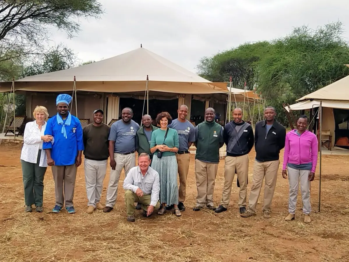 barbara with serengeti camp crew