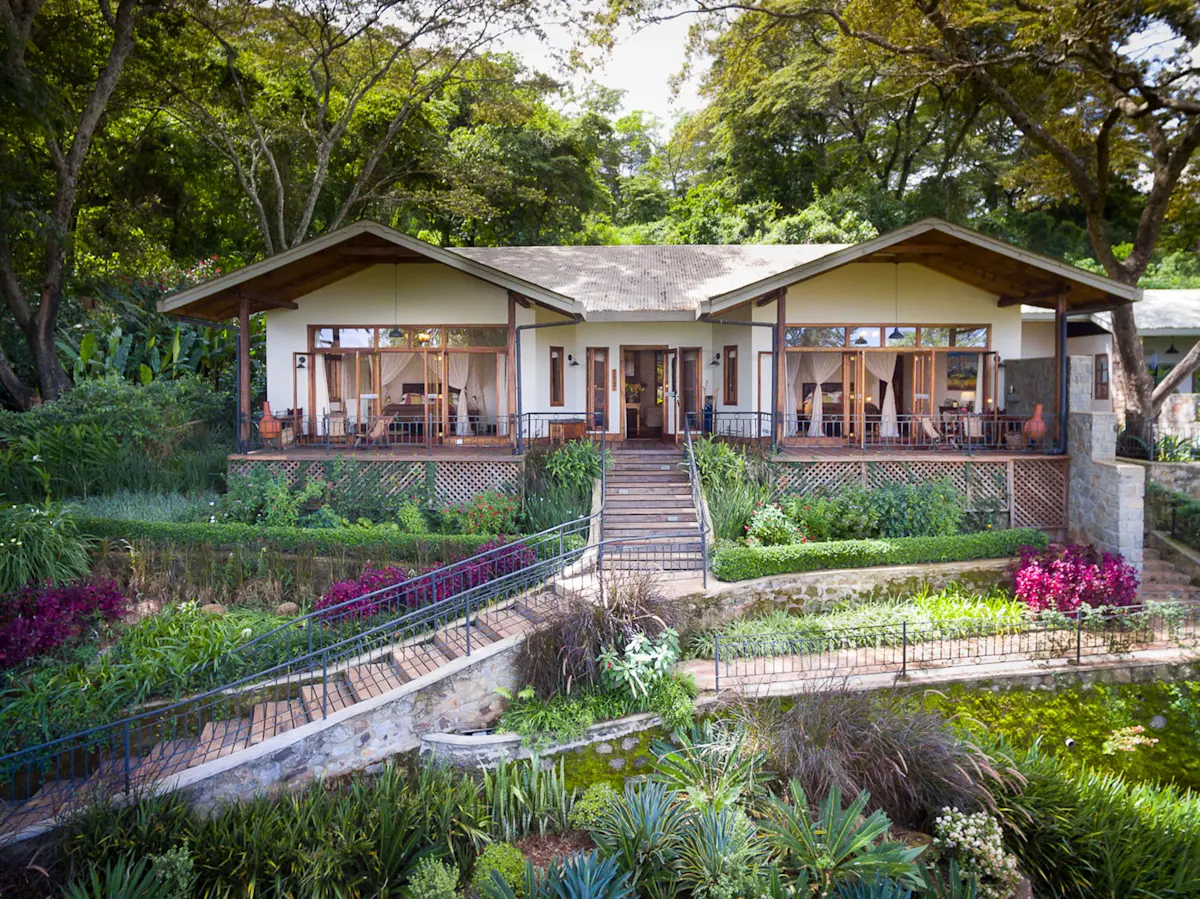 The gardens at Gibb's Farm in the Ngorongoro Highlands.