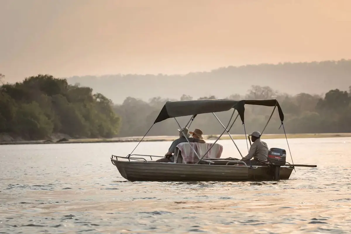 A boat safari on the Rufiji River.