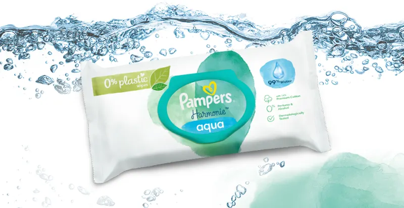 Pampers Harmonie Aqua 0% plastic wipes