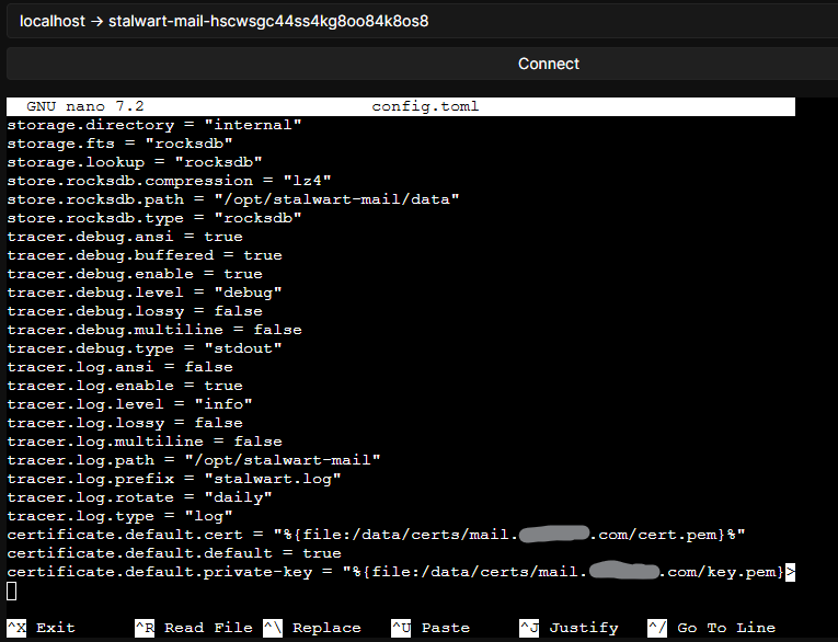 stalwart default cert config