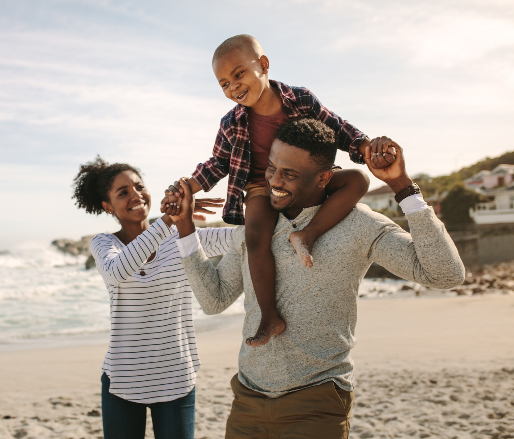 happy family on a beach