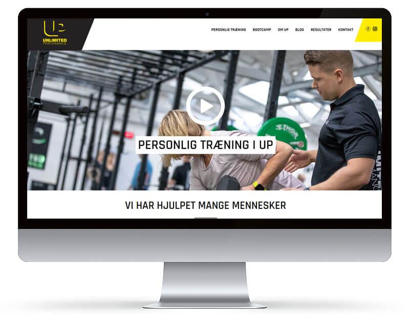 Screenshot fra Ny hjemmeside til Unlmited Performance projekt