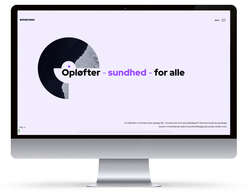 Screenshot fra Brand website til Enversion projekt