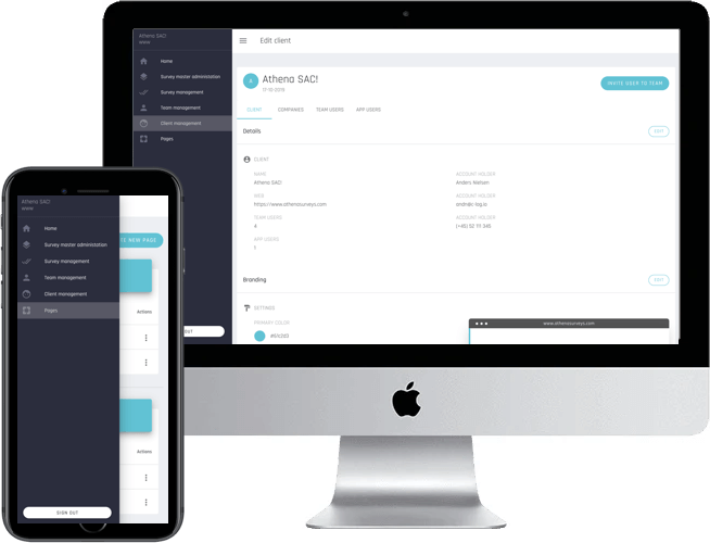 Screenshot fra White Label SaaS Platform til SA projekt