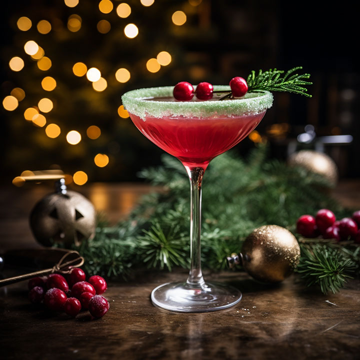Merry Mistletoe Martini Cocktail