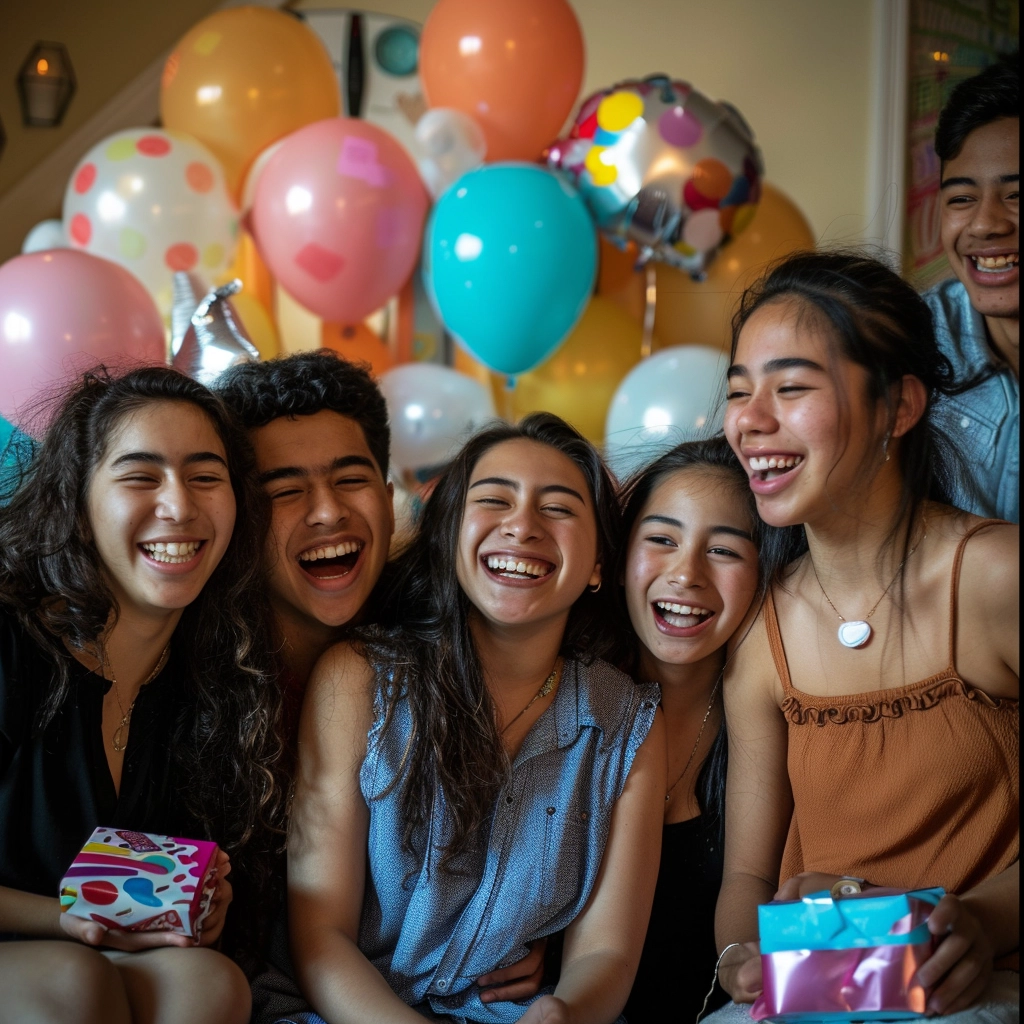 A heartwarming scene of cousins laughing together, showcasing the deep bond and joyous moments shared between family members.