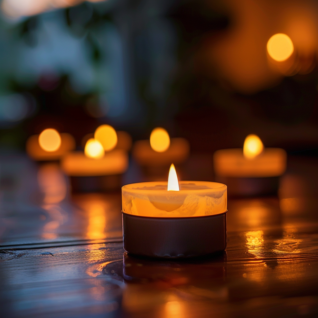 Candlelight symbolizing remembrance and support, a comforting image in times of grief
