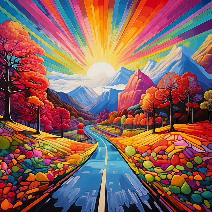 Calming outdoor mountain scene