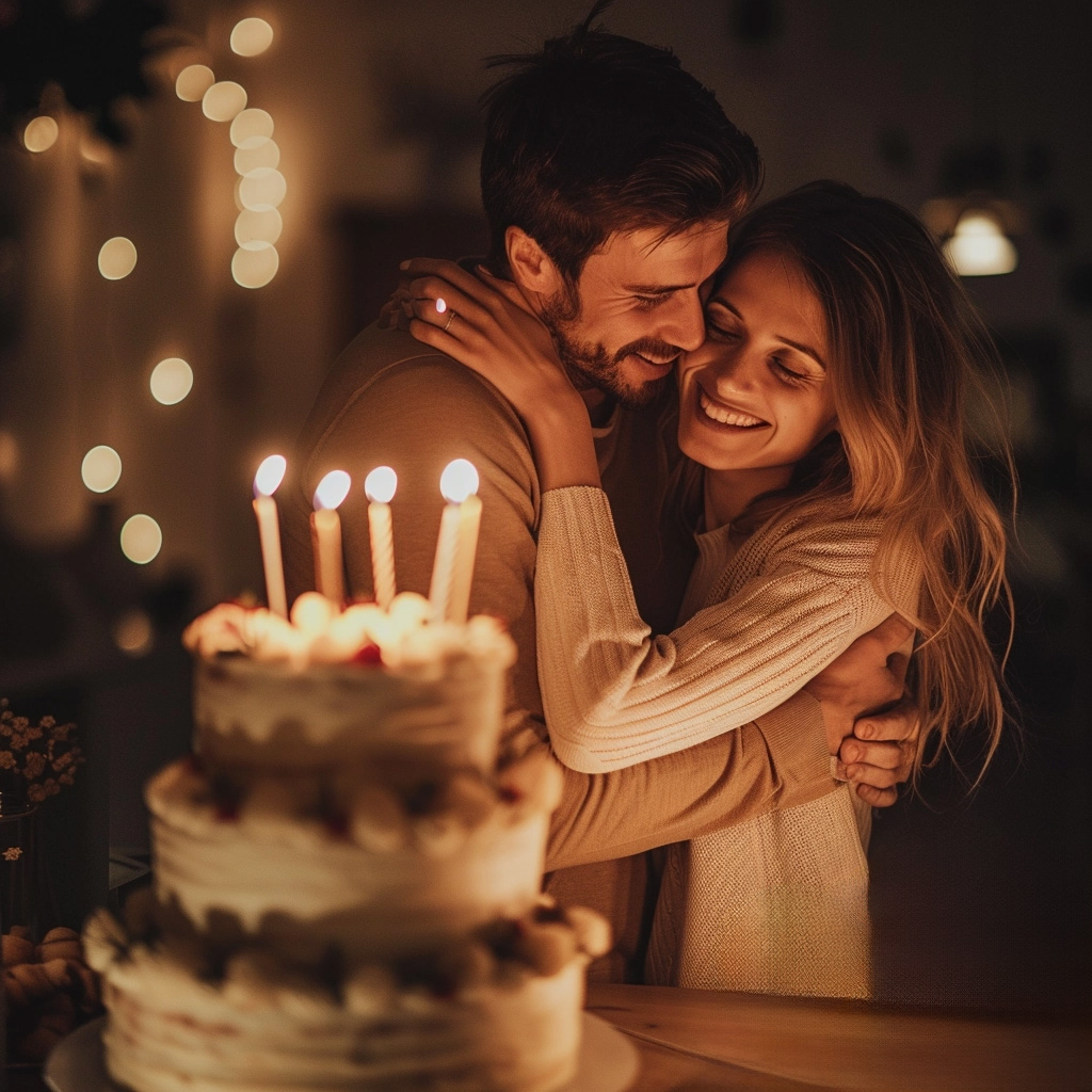 A wife celebrating a birthday, capturing the essence of love and togetherness
