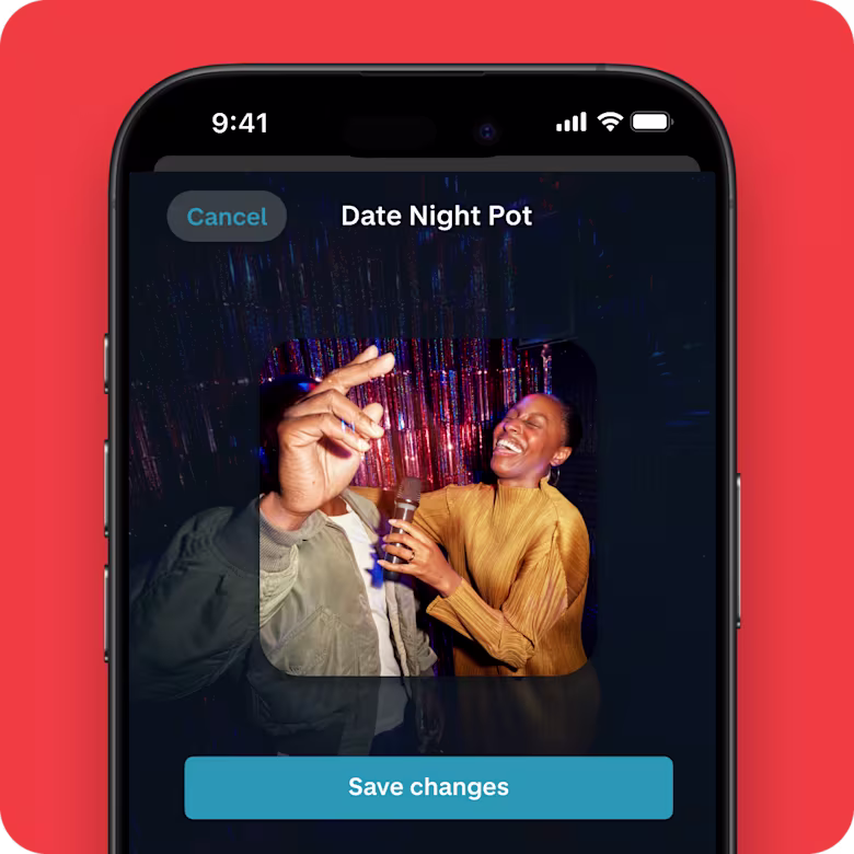 Picture of a couple doing karaoke added as their Date Night Pot image