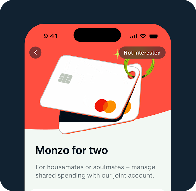 Sign up screen for Joint Accounts