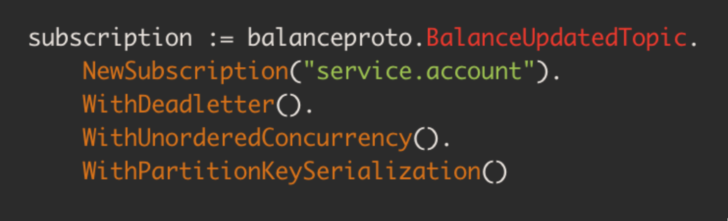 Generated code using WithPartitionKeySerialization