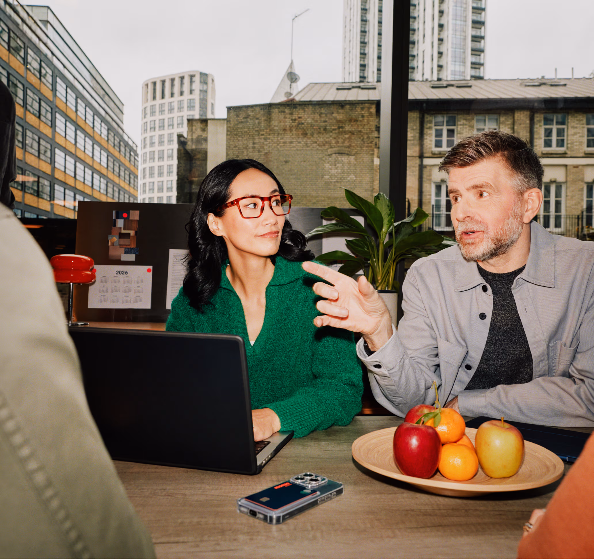Two colleagues having a meeting