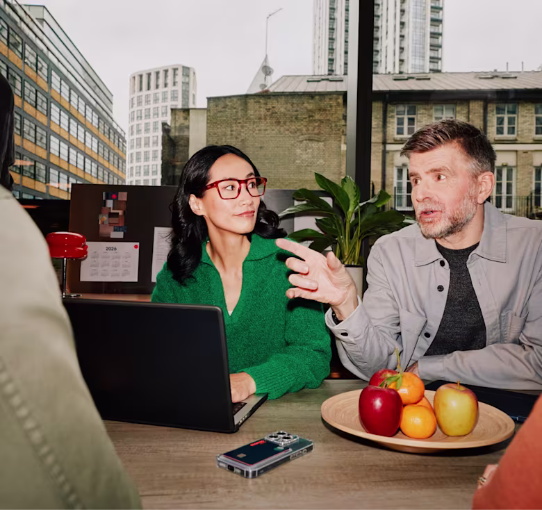 Two colleagues having a meeting