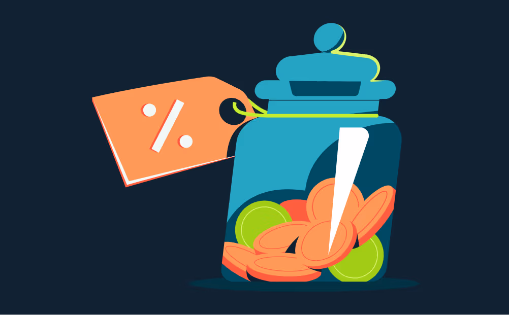 An illustration of pennies in a jar